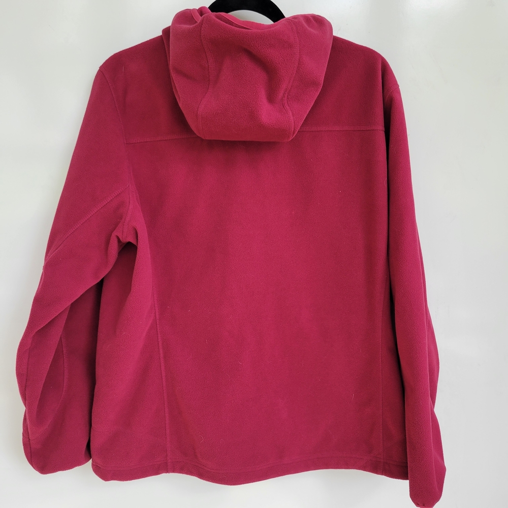L.L. Bean Raspberry Full-Zip Hooded Fleece Jacket - Picture 5 of 6